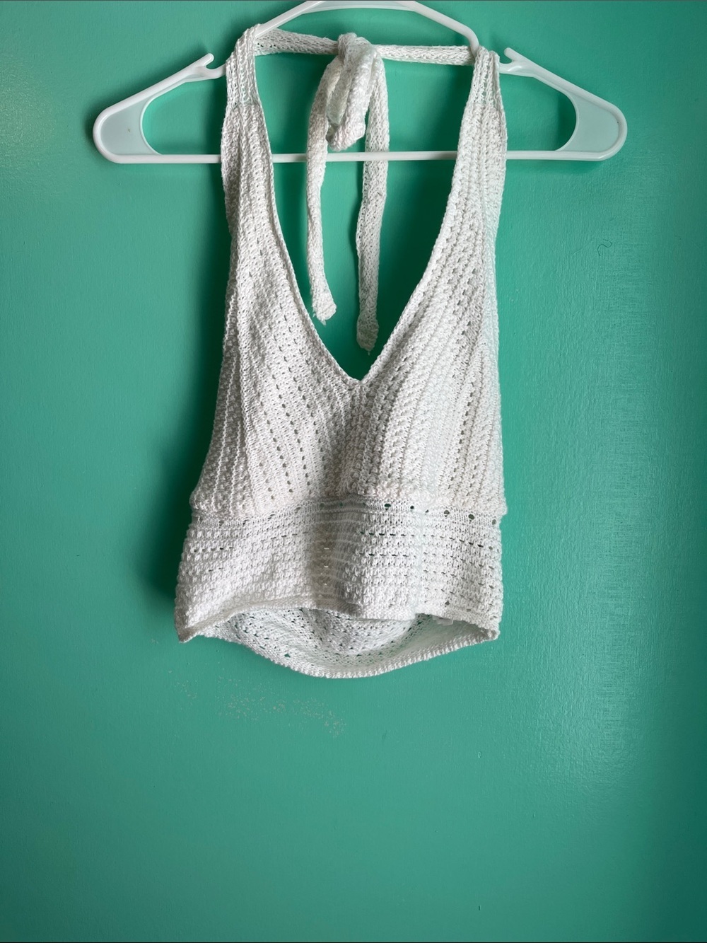 Hollister White Crochet Halter Camisole